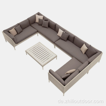 Gartenmöbel Wicker Sofa Set Patio Wasserdichte Sofa